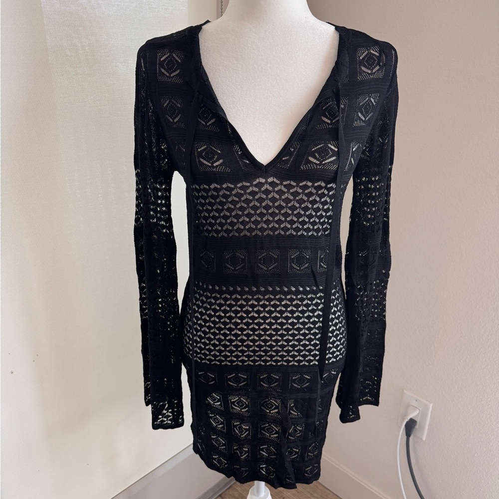 Zara Pointelle Knit Mini Dress
